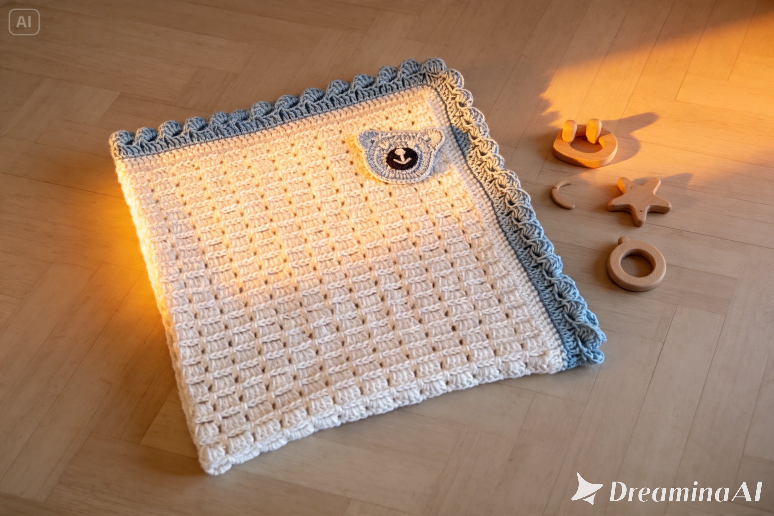 Bobble stitch blanket · edging